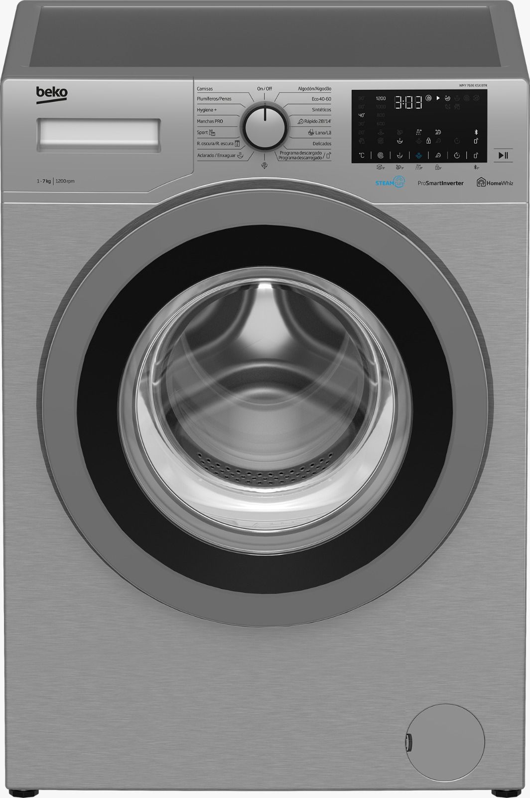 BEKO LAVADORA WMY7636XSX BTR 7KG INOX 1200RPM A+++