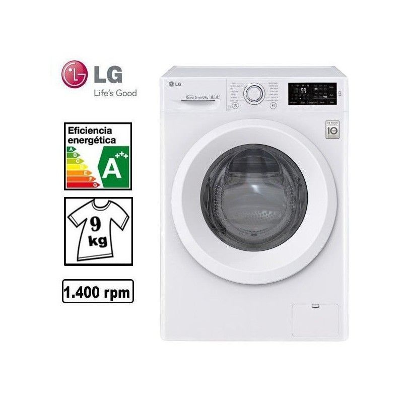 LG LAVADORA FH4U2VFN3 BLANCA 9KG 1400rpm A+++-30%