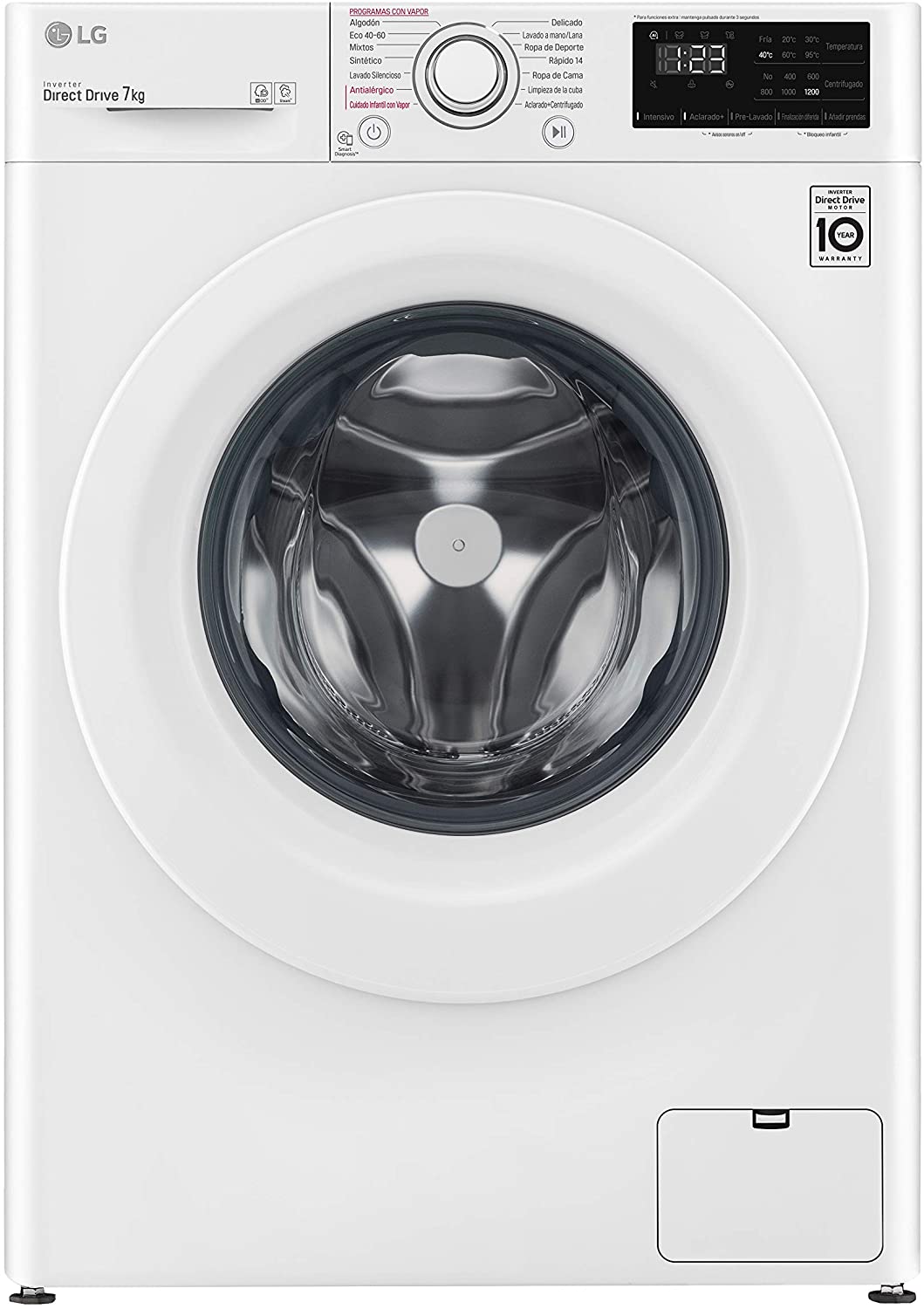LG LAVADORA F2WN2S70S3W C/F 7KG 1200RPM VAPOR