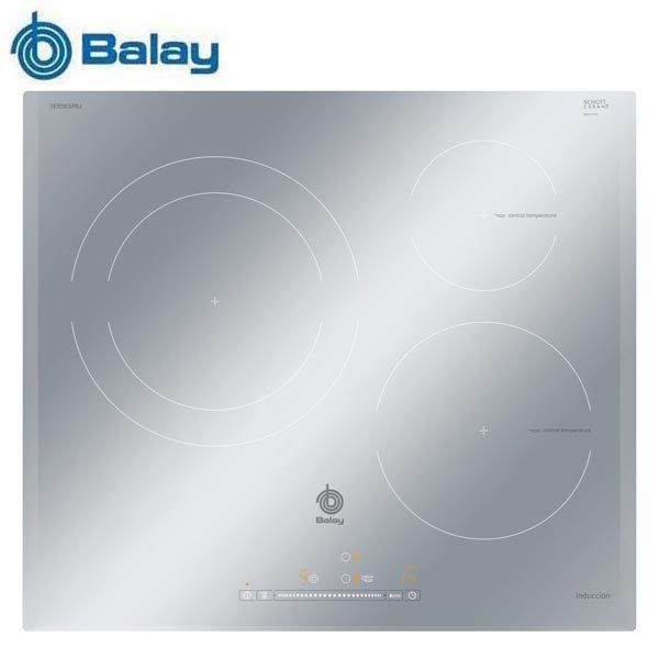 BALAY ENCIMERA VITRO 3EB965MU 3INDUCCI GRIS METAL.