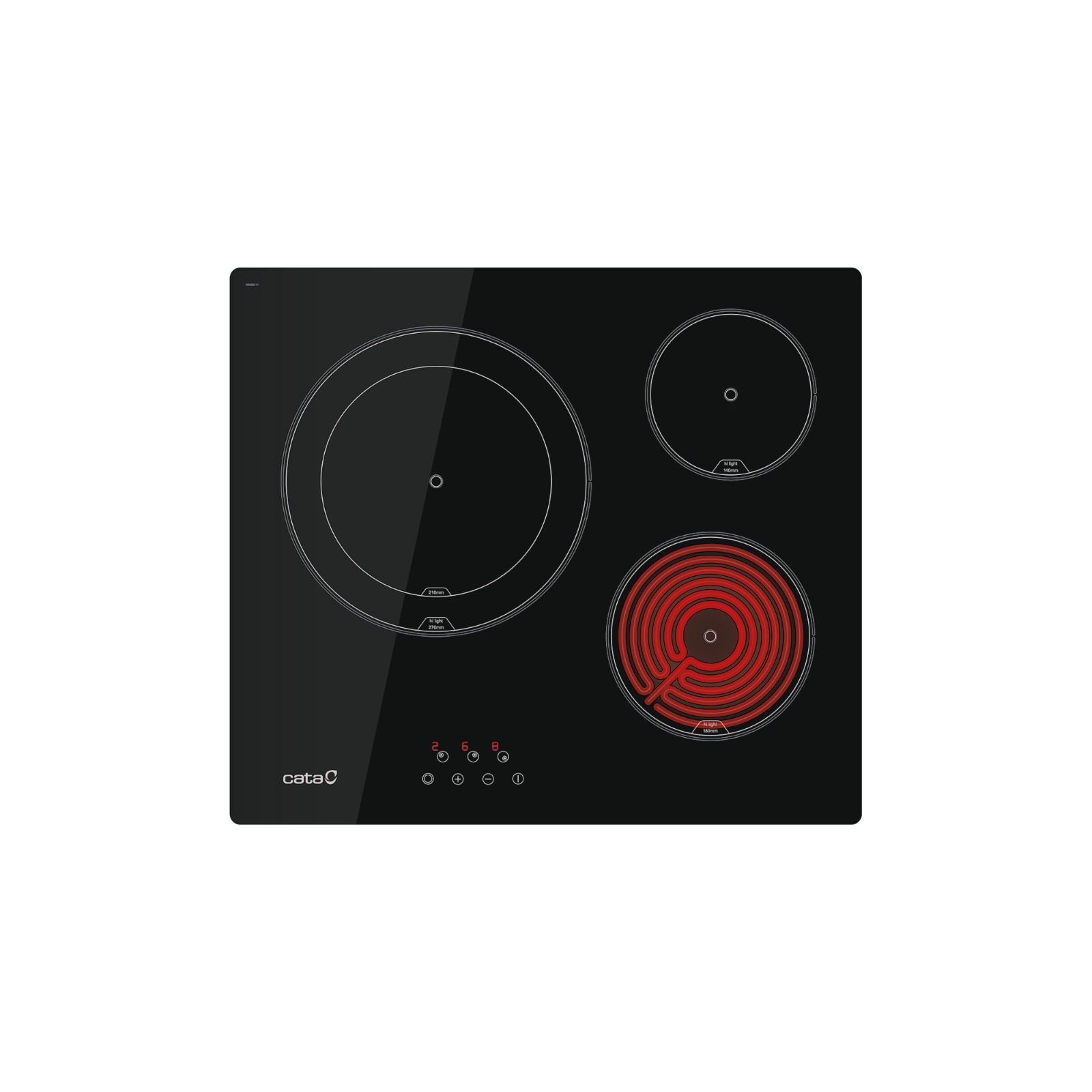 CATA ENCIMERA TD6003BK VITRO 3 FUEGOS ZONA DOBLE