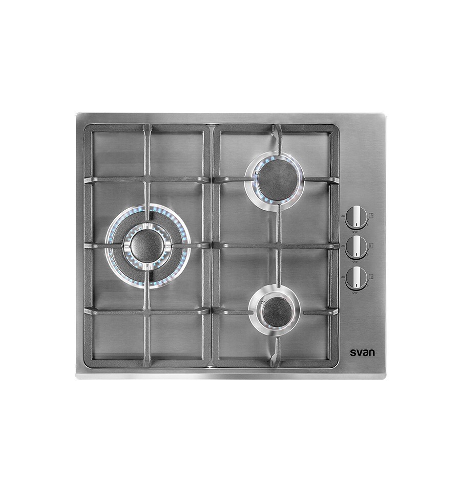 SVAN ENCIMERA SVE3BF 3FUEGOS GAS INOX 1WOK
