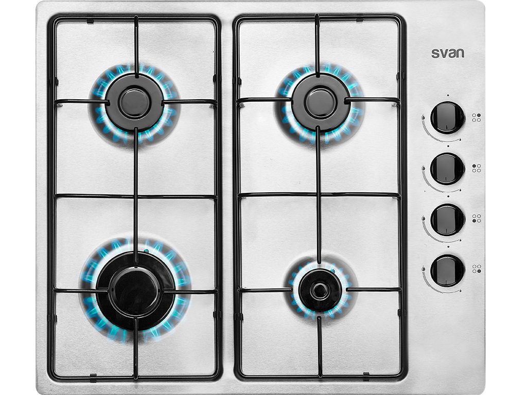 SVAN ENCIMERA SVE4B2 4FUEGOS GAS INOX