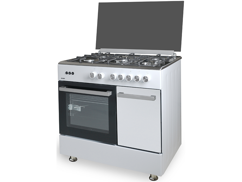 SVAN COCINA SVK059060GBB 90CM BLANCA T/CRISTAL WOK