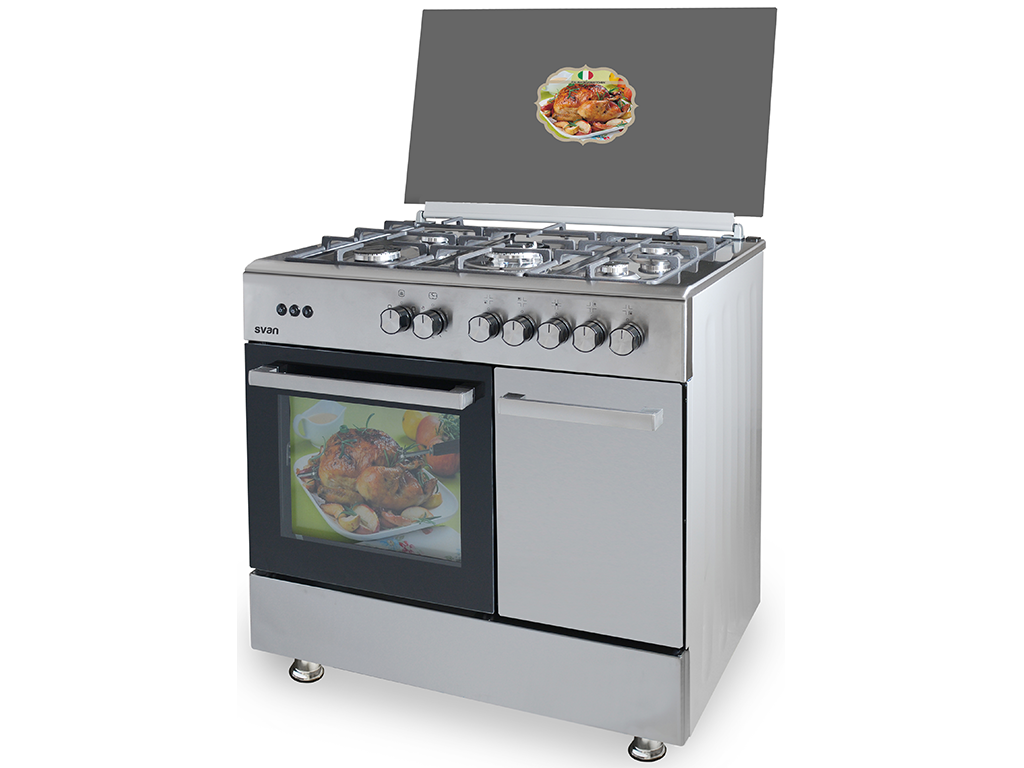 SVAN COCINA SVK059060GBI 90CM INOX T/CRISTAL WOK