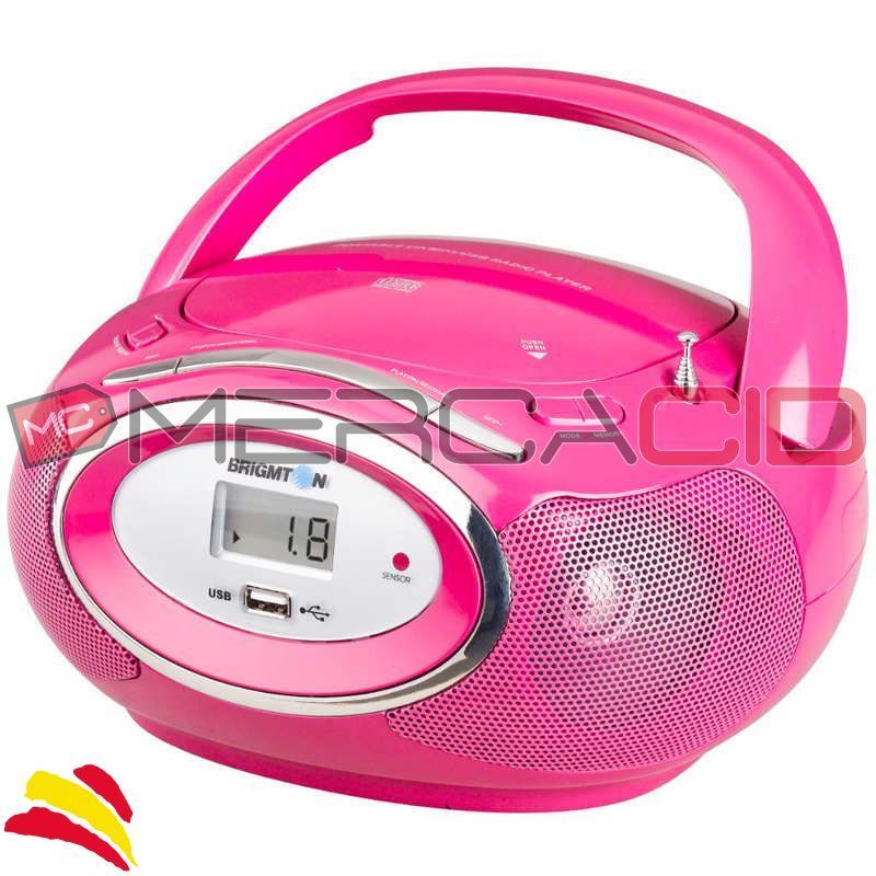 BRIGMTON RADIO CD W410R ROSA CD-MP3 USB DIGITAL