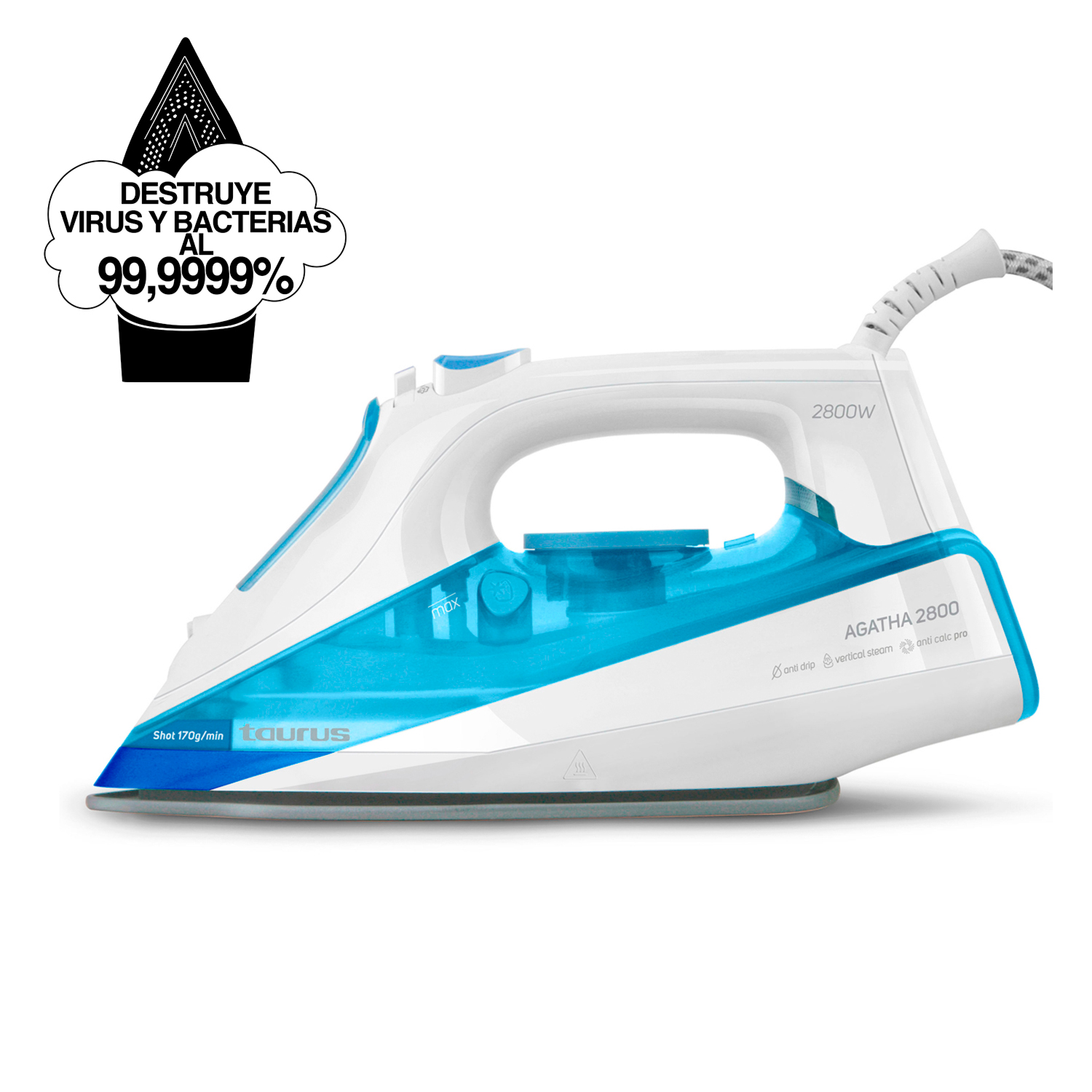 TAURUS PLANCHA VAPOR AGATHA 2800 2800W  170gr