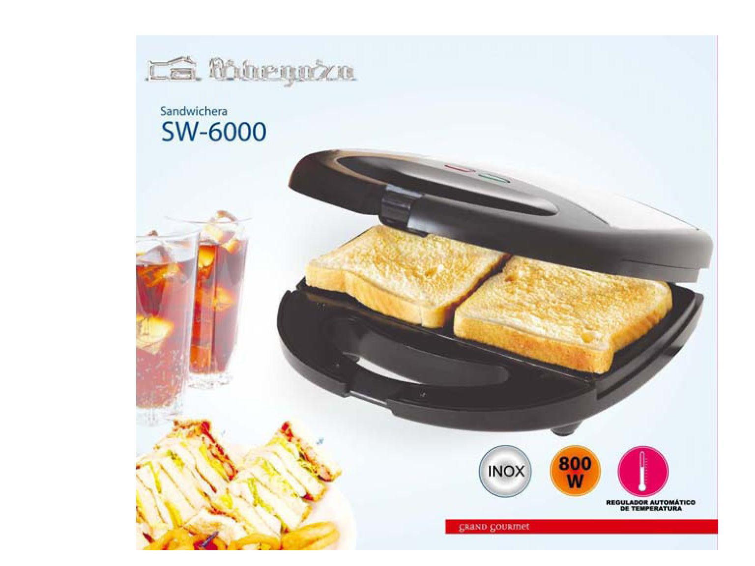 ORBEGOZO SANDWICHERA SW6000 2Cavidades INOX
