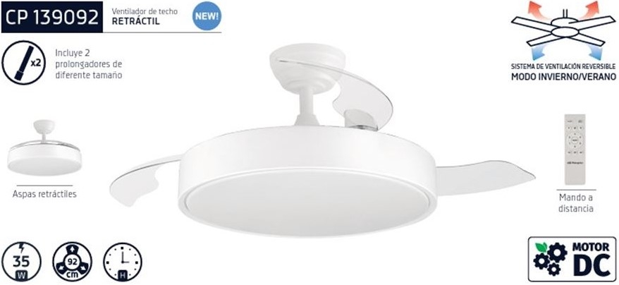 ORBEGOZO VENTILADOR TECHO CP139092 RETRAC 18342