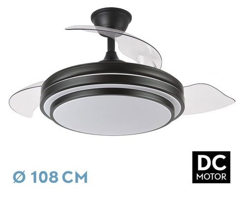 ABRILA VENT.TECHO DC IBE 72W 3ASPAS RETRACTIL NEG
