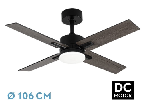 ABRILA VENT.TECHO DC TALCO 20W 4ASPAS NEGRO/GRIS